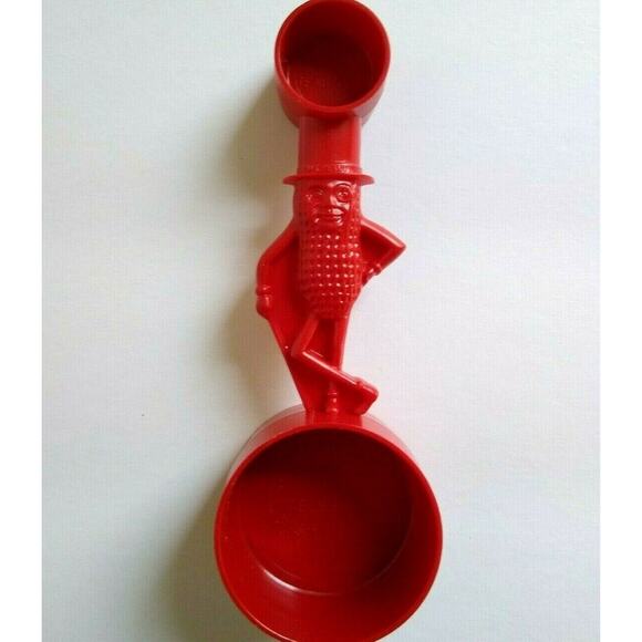 Mr Peanut Vintage Red Measuring Spoon Scoop 1950's Planters Peanuts Kitchenware - Picture 1 of 4